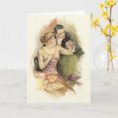 ヴィンテージ婚約提案書グリーティングカード カード (黄色い花)