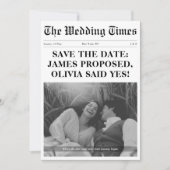 ヴィンテージ婚約結婚の新聞スタイル写真 セーブザデート (正面)