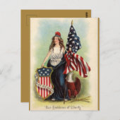 ヴィンテージ婦人の自由と自由の象徴 ポストカード (正面/裏面)