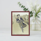 ヴィンテージ婦人自転車家 ポストカード (スタンド正面)