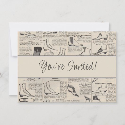 ヴィンテージ婦人靴カタログ - 1900年代のファッション 招待状 (正面)