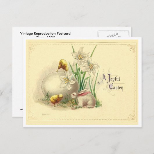 ヴィンテージ嬉しいイースター シーズンポストカード (正面/裏面)