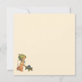 ヴィンテージ子おもちゃ電話で話すかわいい金髪の女の子 (裏面)