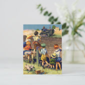 ヴィンテージ子がローカル農家オントラクターに手を振る (スタンド正面)