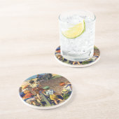 ヴィンテージ子がローカル農家オントラクターに手を振る コースター (側面)