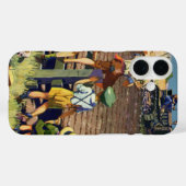 ヴィンテージ子がローカル農家オントラクターに手を振る Case-Mate iPhoneケース (裏面 (横))