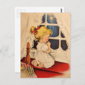 ヴィンテージ子ことわざ祈りの言葉 ポストカード (正面/裏面)