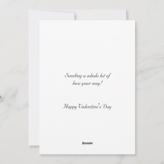 ヴィンテージ子とバレンタインデーの赤いハート シーズンカード (裏面)