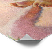 ヴィンテージ子どもピンク毛布のかわいい赤ちゃん ポスター (角)