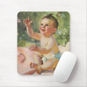 ヴィンテージ子どもピンク毛布のかわいい赤ちゃん マウスパッド (マウス)