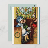 ヴィンテージ子ども教会の平和オン・アース・クリスマス ポストカード (正面/裏面)