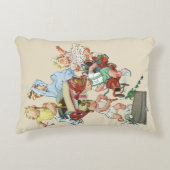 ヴィンテージ子ども達遊が消防車で遊ぶ アクセントクッション (正面)