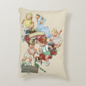 ヴィンテージ子ども達遊が消防車で遊ぶ アクセントクッション (裏面(縦))