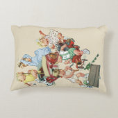 ヴィンテージ子ども達遊が消防車で遊ぶ アクセントクッション (裏面)