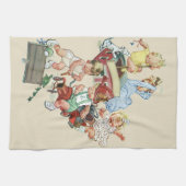 ヴィンテージ子ども達遊が消防車で遊ぶ キッチンタオル (横)