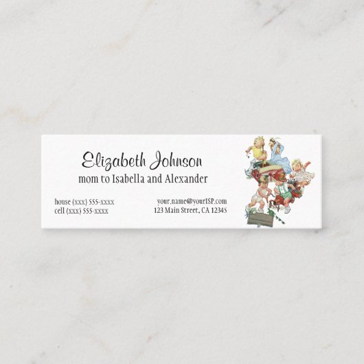 ヴィンテージ子ども達遊が消防車で遊ぶ コーリングカード (正面)