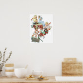 ヴィンテージ子ども達遊が消防車で遊ぶ ポスター (キッチン)