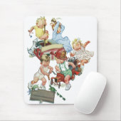 ヴィンテージ子ども達遊が消防車で遊ぶ マウスパッド (マウス)