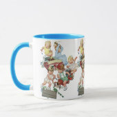 ヴィンテージ子ども達遊が消防車で遊ぶ マグカップ (左)