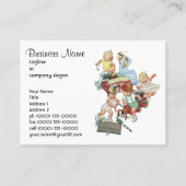 ヴィンテージ子ども達遊が消防車で遊ぶ 名刺 (正面)