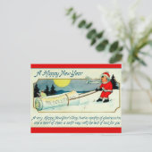 ヴィンテージ子の引き上げ決議ハッピーニューイヤー ポストカード (スタンド正面)