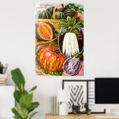 ヴィンテージ子の種子カタログ野菜アート ポスター (ホームオフィス)