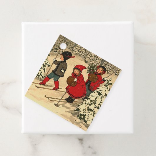 ヴィンテージ子スキーメッセージカード フェイバータグ (インサイチュ)
