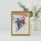 ヴィンテージ子スキー シーズンポストカード (スタンド正面)