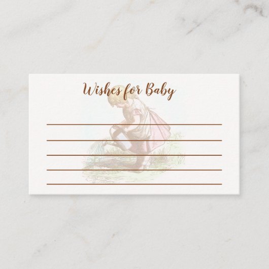 ヴィンテージ子スケッチガーデンパーティーベビーシャワー エンクロージャーカード (正面)