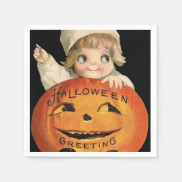ヴィンテージ子ハローウィンパーティ スタンダードカクテルナプキン