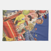 ヴィンテージ子バルーン犬ローラーコースター乗り キッチンタオル (横)