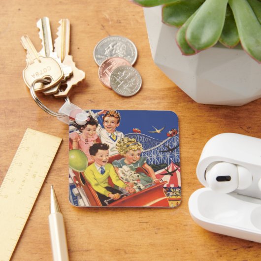 ヴィンテージ子バルーン犬ローラーコースター乗り キーホルダー (デスク)