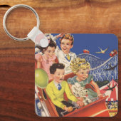 ヴィンテージ子バルーン犬ローラーコースター乗り キーホルダー (正面)
