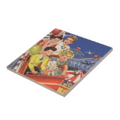 ヴィンテージ子バルーン犬ローラーコースター乗り タイル (側面)