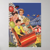 ヴィンテージ子バルーン犬ローラーコースター乗り ポスター (正面)