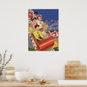 ヴィンテージ子バルーン犬ローラーコースター乗り ポスター (キッチン)