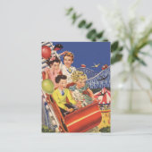 ヴィンテージ子バルーン犬ローラーコースター乗り ポストカード (スタンド正面)