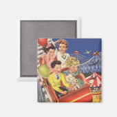 ヴィンテージ子バルーン犬ローラーコースター乗り マグネット (正面/裏面)