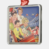 ヴィンテージ子バルーン犬ローラーコースター乗り メタルオーナメント (左)