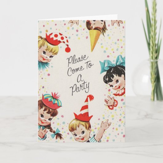 ヴィンテージ子パーティー招待状 招待状 (正面)