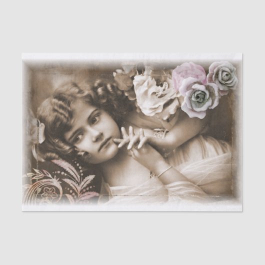 ヴィンテージ子ポートレートの分離 薄葉紙 (正面)