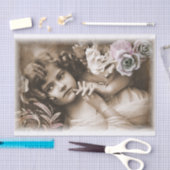 ヴィンテージ子ポートレートの分離 薄葉紙 (クラフト)