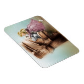 ヴィンテージ子供へアート，フォトマグネット – ピアノガール マグネット (右側)