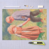 ヴィンテージ子供少年と少女 薄葉紙 (クラフト)