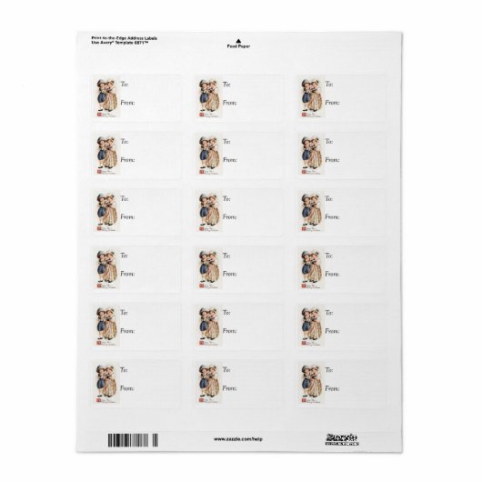 ヴィンテージ子供楽しいクリスマスギフトラベル ラベル (フルシート)