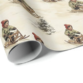 ヴィンテージ子供用そり冒険 ラッピングペーパー (ロールコーナー)