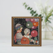 ヴィンテージ子供誕生日パーティーバルーンおもちゃおもしろい! 招待状 (スタンド正面)