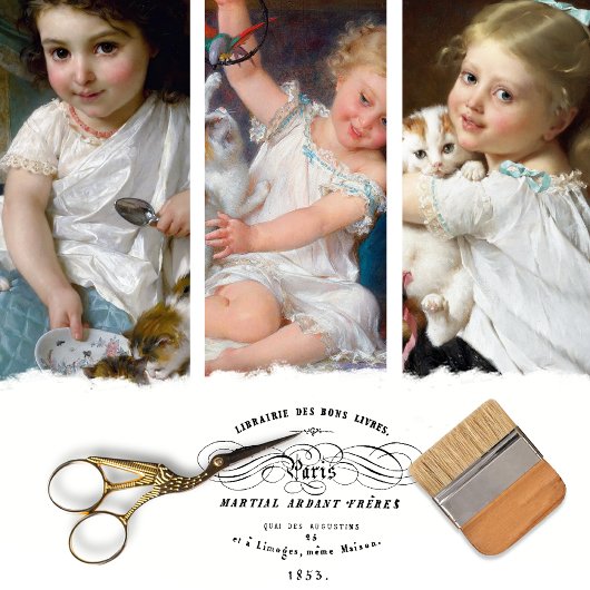 ヴィンテージ子供部屋ガールガールキットンデクページ ラッピングペーパーシート