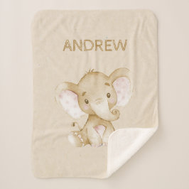 ヴィンテージ子供部屋シェルパブランケットベビーゾウ シェルパブランケット