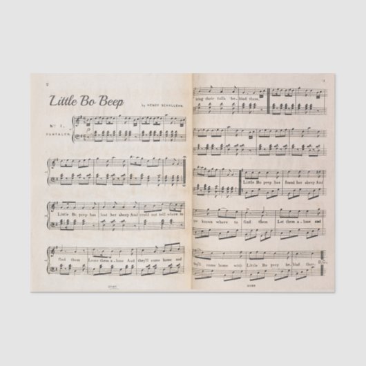 ヴィンテージ子供部屋シート音楽リトルボービープUK 薄葉紙 (正面)